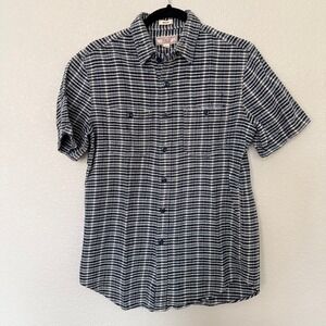 Wallace & Barnes Plaid Retro Preppy Style Flannel Short Sleeve Men's Size S